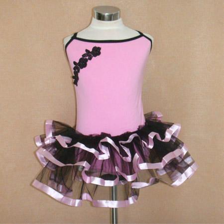 Pink Black Dance Leotard Ballet Tutu Girls Dress 1 2yrs