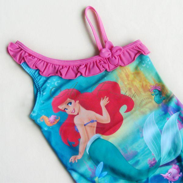 Girls Princess Ariel Mermaid Swimwuit Swimwear Bathing Swimming 