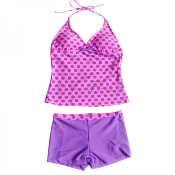 Girls Polka Dots Tankini Swimsuit Swimwear Swimming Costume Ages 8 10 12 14 16