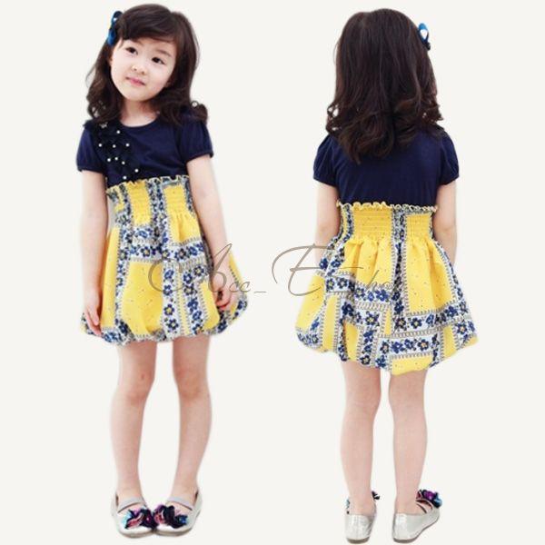 Chic Girls Kid Summer Floral Party Dress Sz 2 6 Y Kids One Piece Baby Clothes