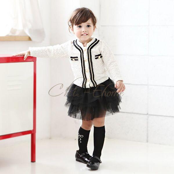 Girls Baby Toddler Top Coat Tutu Skirt Dress 2pcs Outfit Autumn Clothes 2T 6