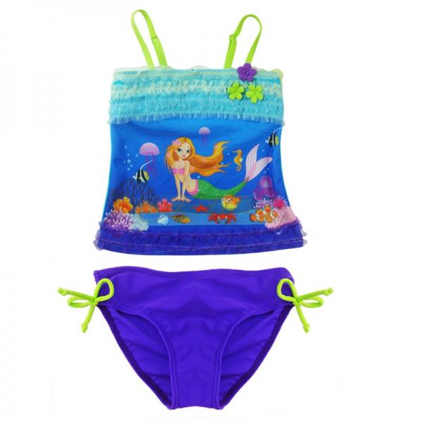 Girl Kids Princess Ariel Mermaid Swimsuit 2pcs Tankini Swimming Costume Sz 2 8 Y
