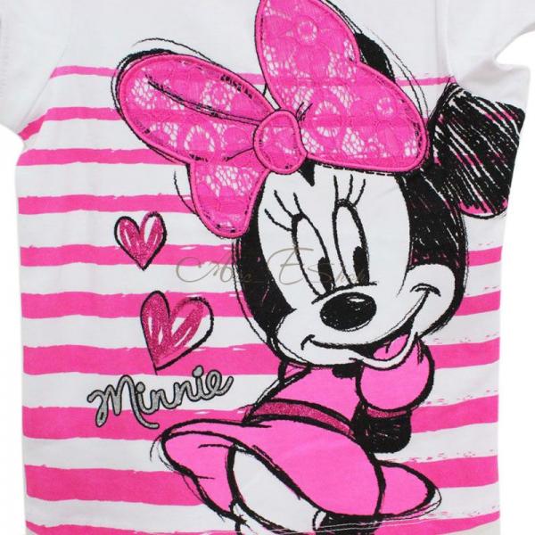 Girls Kids Minnie Mouse Stripe Top T Shirt Costume Clothes Short Sleeve Sz 4 7 Y