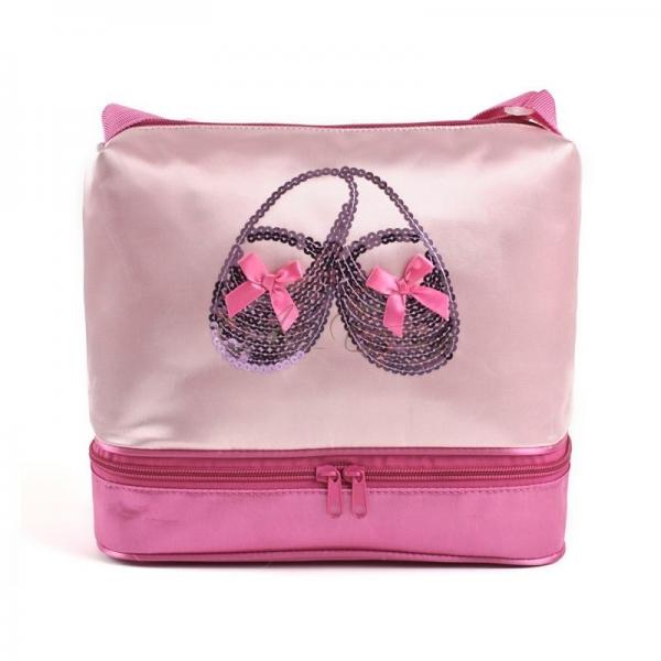Girls Kid Pink Ballet Dance Duffle Zippered Bag Fashion Shoulder Hand Tote Gift