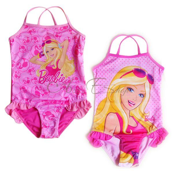 Girls Kid Barbie Princess Swimsuit Swimwear Bathing Suit Swimming Costume Sz 3 7