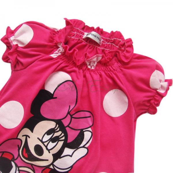 Girl Kid Minnie Mouse Outfit Polka Dots Top Dress Leggings Pants 2pc Sets Sz 2 6