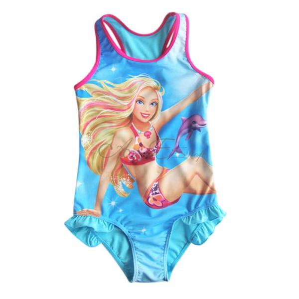 Girl Kid Barbie Swimsuit Swimming Costume Beachwear Bathing Suit Swimwear Sz 3 8