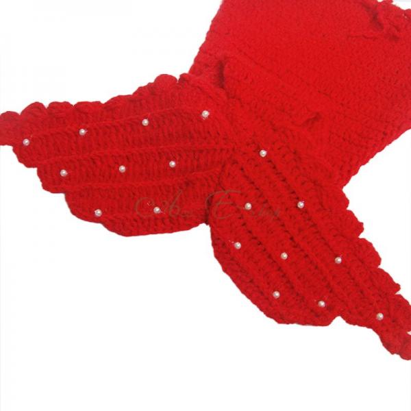 Little Mermaid Newborn 12M Baby Girls Outfit Crochet Tail Costume Photo Props