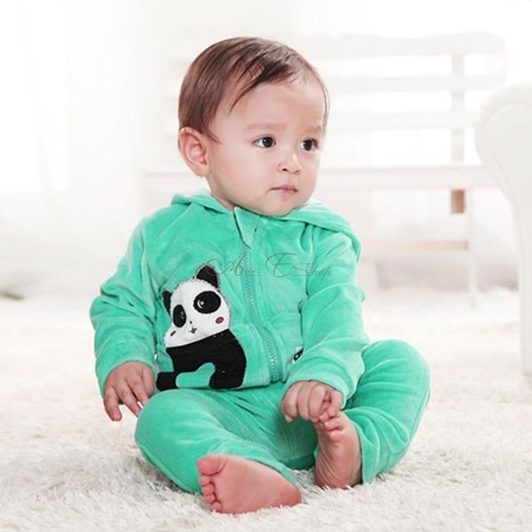 Baby Toddler Boy Girl Panda Hoodie Outerwear Top Pant Children Clothing 2pcs Set