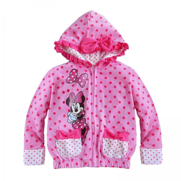 Polka Dots Girls Minnie Mouse Hooded Top T Shirt Thin Jacket Coat Costume 2T 6