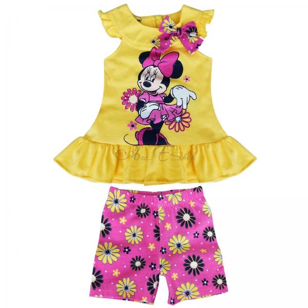 2pcs Girl Baby Minnie Mouse Outfit Suit Top Dress T Shirt Floral Shorts Pants 2T