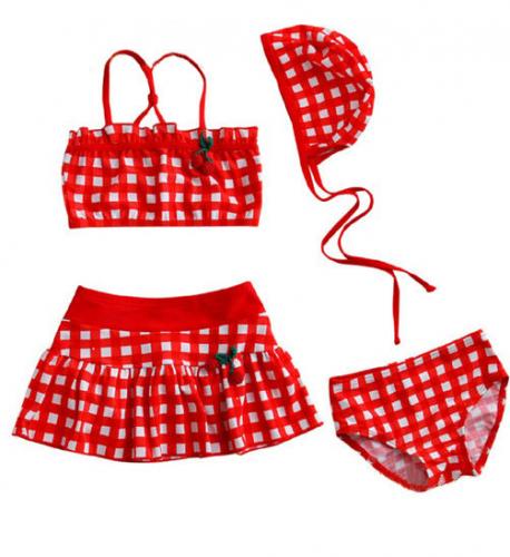 Red strawberry Girls Swimwear Swimsuit Bikini SET 3 7T  