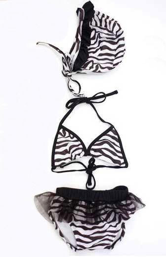 Girls ZEBRA Swimsuit Swimwear Bikini Tankini 3 4 5 6 7T  