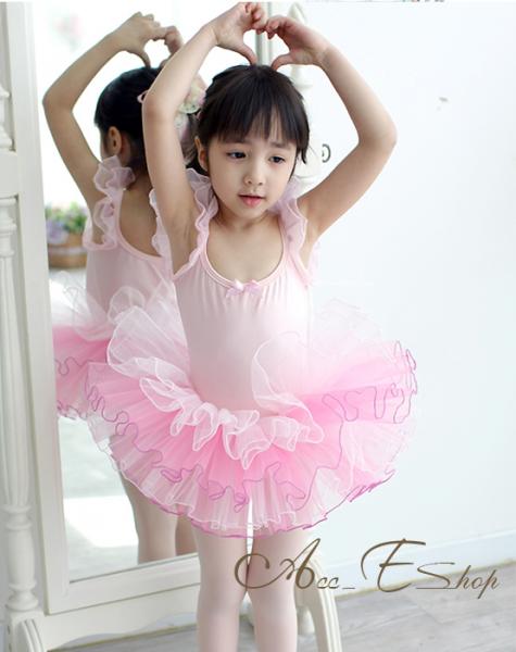 Pink Ballet Dance Leotard Party Fairy Tutu Costume Skirt Outfit Girls Dress 3 7Y