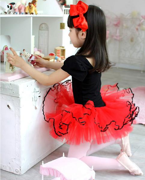 Red Black Girl Ballet Dance Party Dress Tutu Sz 3 4 6 8