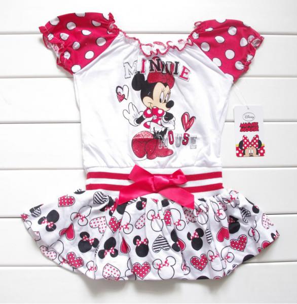 New Girls Minnie Mouse Polka Dots Bowknot Top Dress Birthday Party Costume Sz 5