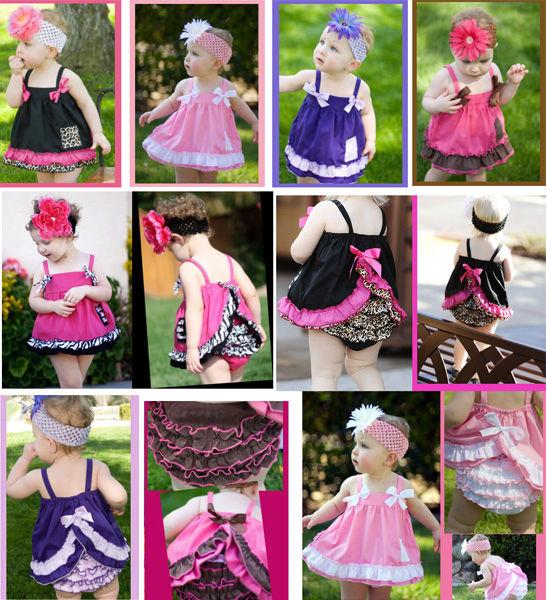   Toddler Ruffle Top Dress+Pants Set Size 0 3Y New Bloomers Nappy Cover