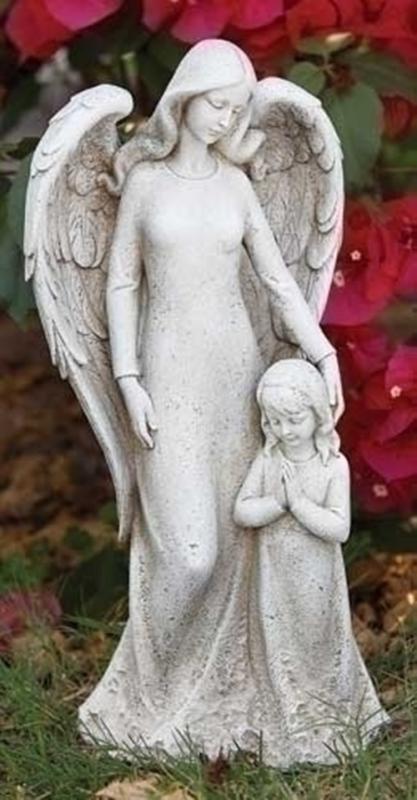 Contemporary Angel and Child Garden Statue Outdoor Lawn Decor