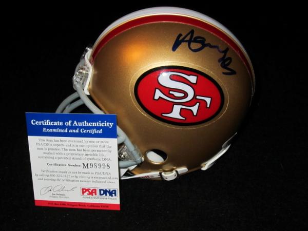 Merton Hanks Signed San Francisco 49ers Mini Helmet PSA DNA