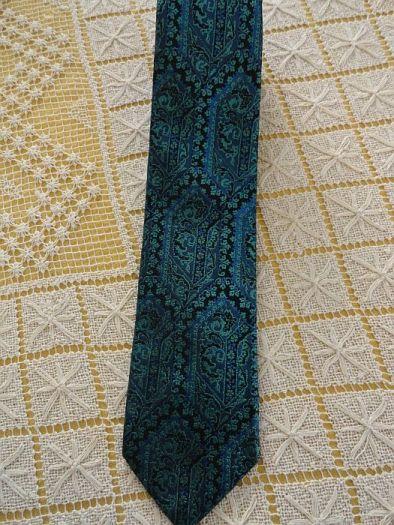 FENDI 100% Silk Blue & Black Brocade Tie Made in Italy GORGEOUS