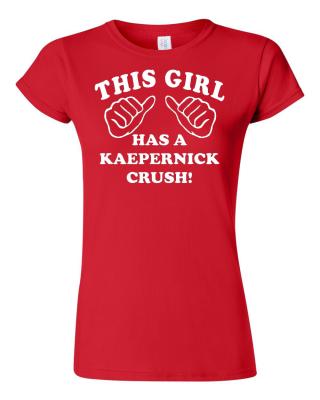 Junior Womens Red This Girl Has A Kaepernick Crush San Francisco Funny T Shirt