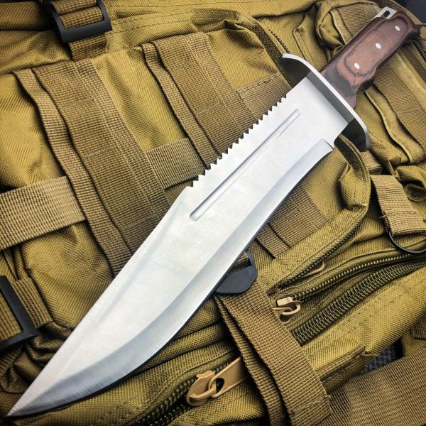 Heavy Duty Hunting Survival Fixed Blade Machete Rambo Bowie Knife | My ...