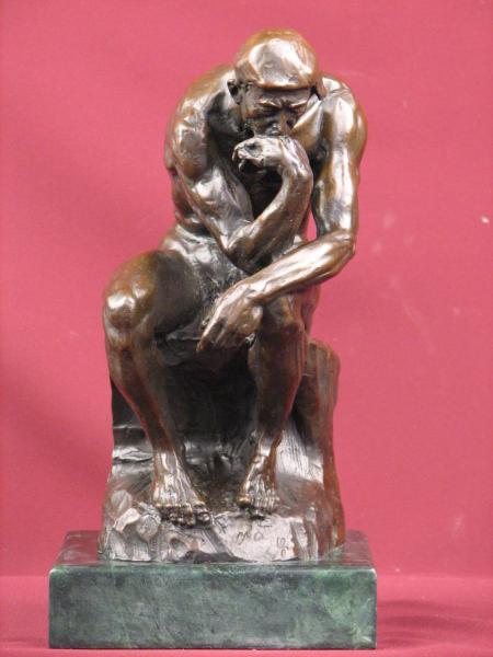 Libra Meditating Man Sculpture, Antique Bronze at John 