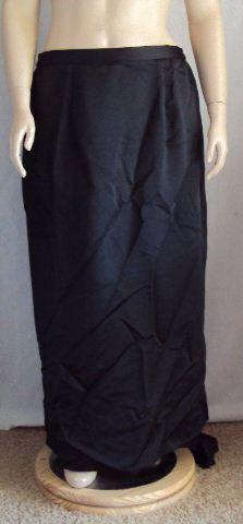 NEW Black Floral Satin Skirt W/Train Elegant Holiday Party 22  