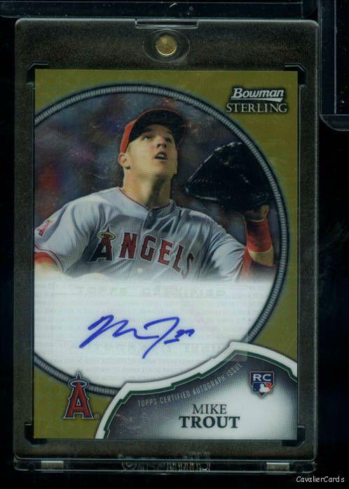 JAG10) 2011 Bowman Sterling MIKE TROUT Gold Ref Auto 13/50 Angels #19 
