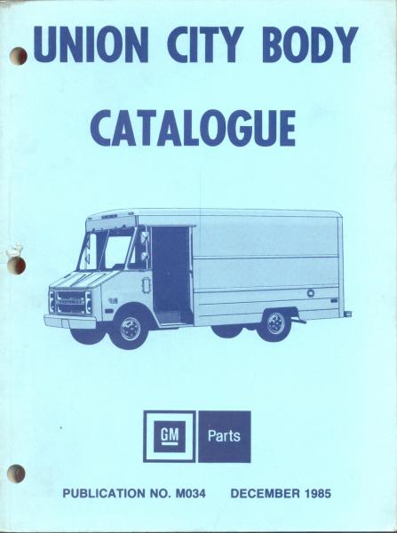 Chevrolet GMC Union City Custom Step Van Body Parts Catalog Manual