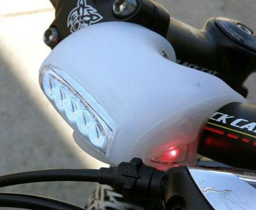   Bike Bicycle 7 LED Silicone Super Frog Front Lamp Warning Rear Light