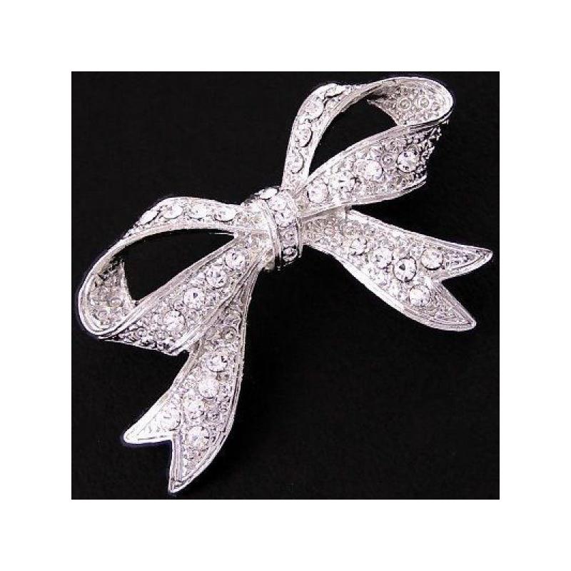 P4A Amazing Wedding Bridal Bow Clear Crystal Knot Ribbon Best Gift 