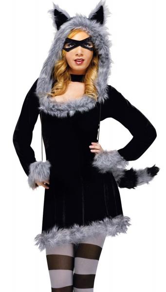 Raccoon Adult Sexy Furry Racy Racoon Dress Hoodie - S/M 2-8, M/L 10-14 ...