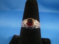 925 SILVER VINTAGE JEWELRY RED STONE LADIES RING S7 4G  