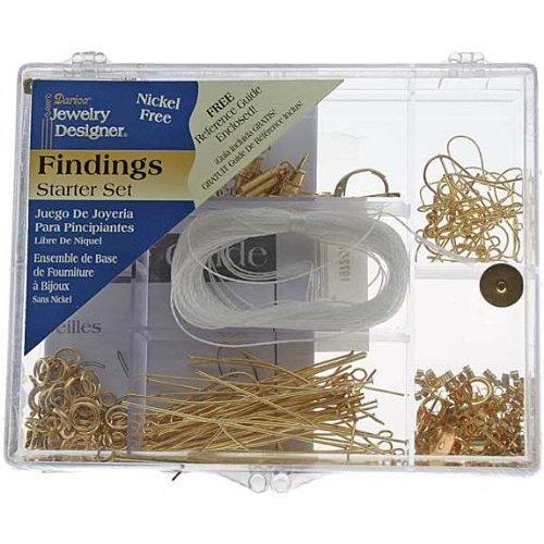 178 PC Jewelry Findings Starter Kit in Storage Box Gold