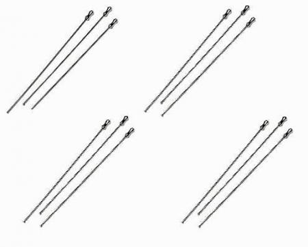 Lot of 12 Bright Silver Plated Hat Pins Stick Pins w Stopper Caps 5" Inch