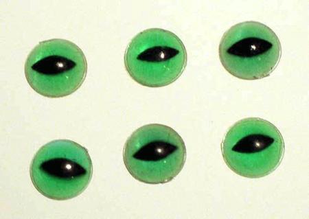144 Animal Craft Eyes Glue on 14mm Green Cat Eyes