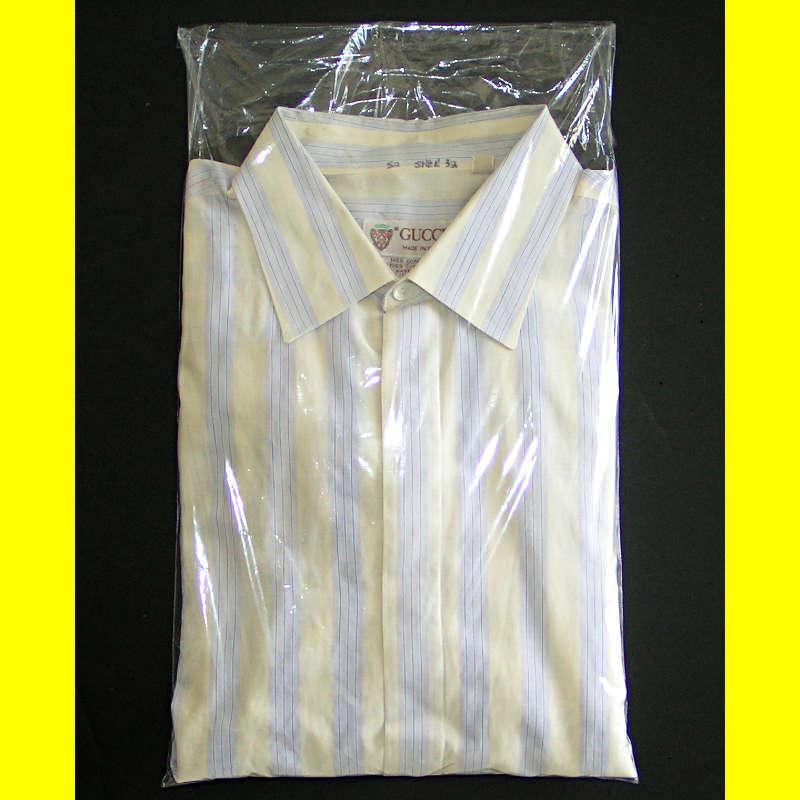  16 Clear Poly Plastic Shirt Bags on Dispenser Strip, w/ Flip Top Flap