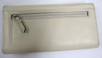 COACH HERITAGE LADIES LEATHER CHECKBOOK WALLET TAN / OFF  WHITE  