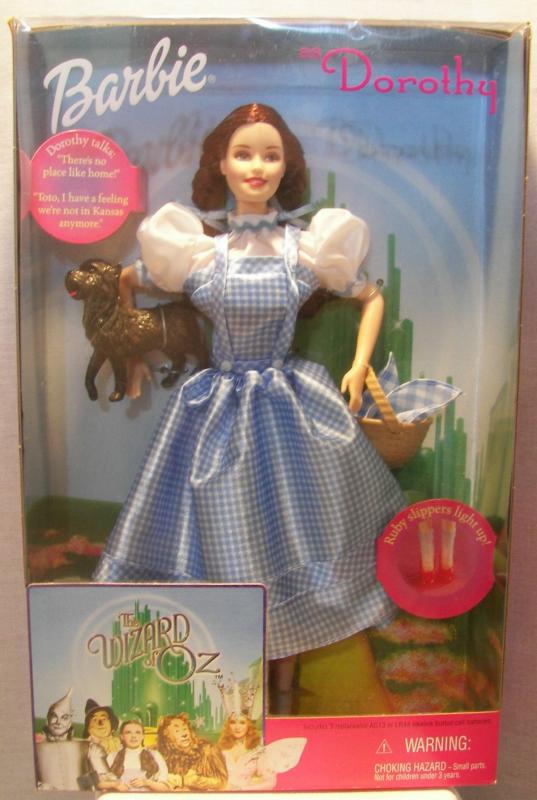 Barbie as Talking Dorothy Wizard of oz 1999 Mattel 25812 Ruby Slippers Toto