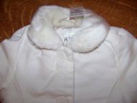 Baby girl 6 9 months faux fur coat dressy fancy white  