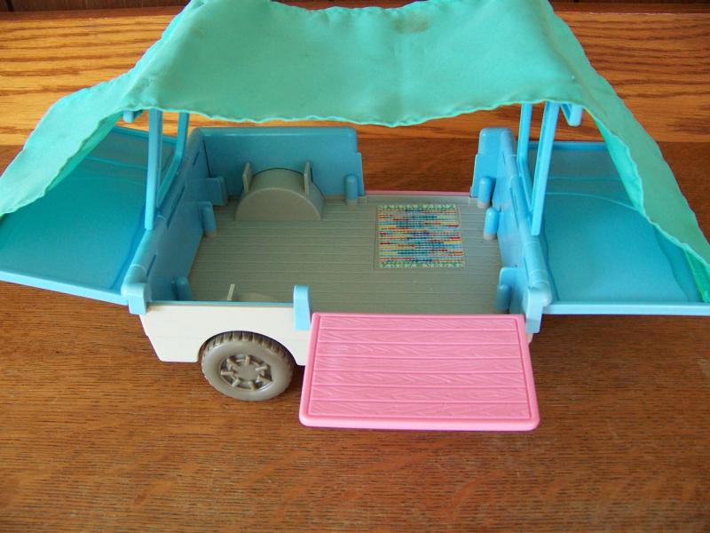 Fisher Price Loving Family Doll Pop Up camper Trailer Car Vintage '93 Mini Van
