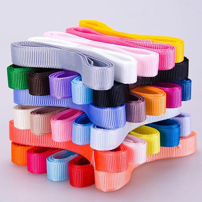 free shippping 30YDS 3/8 mixed 30 style solid grosgrain ribbon Lot 