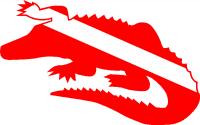 Alligator/Crocodile SCUBA Dive/Diver Flag Sticker/Decal  