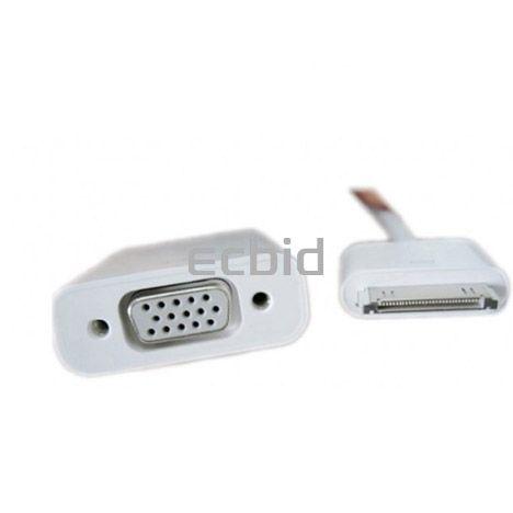  Connector to VGA Monitor Adapter Cable for iPhone 4 4S iPad 2