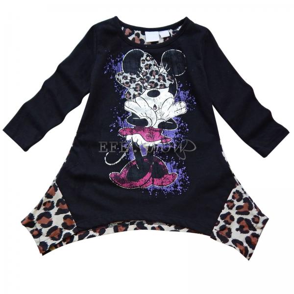 New Minnie Mouse Girl Kid Black Leopard Top Dress T Shirt Costume Clothing Sz 5