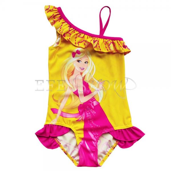 Girls Barbie One Shoulder Beachwear Swimwear Swimming Costume Bathing ...