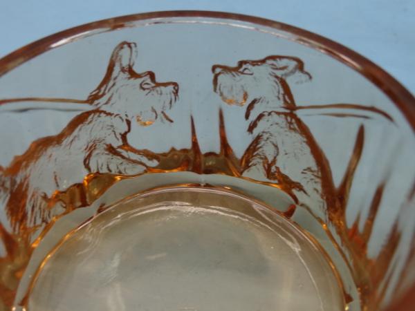 Scottish Terrier Scottie Dog Vintage Akro Agate Glass Powder Jar USA