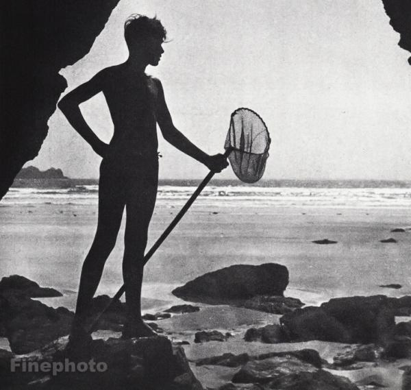 1961 Vintage French Sea Scout Boy Beach Fishing Seascape Jos Le Doare Photo Art Ebay