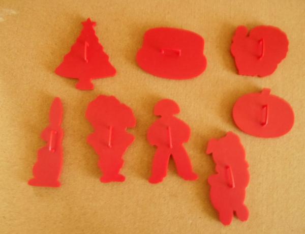 Tupperware Vintage Set of 8 Red Cookie Cutter Christmas Easter Birthday